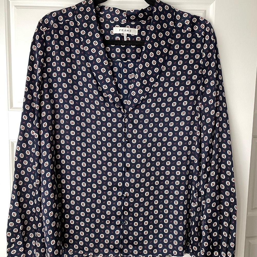 FRAME Silk Button-Up Top